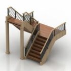 Stair Wood With Handrails Design