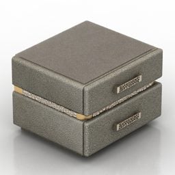 Grey Leather Nightstand Pozitano 3d model