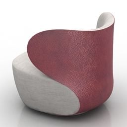 艺术弧形扶手椅包设计3d模型