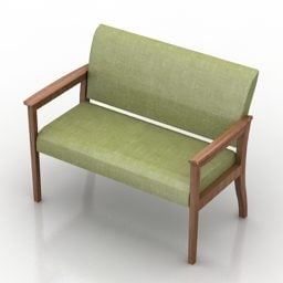 2 Seats Sofa Amenity Design 3d model