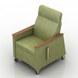 Green Fabric Armchair Amenity 3d model