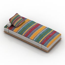 Colorful Single Bed Design 3d model