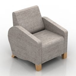 White Armchair Amico Furniture 3d model