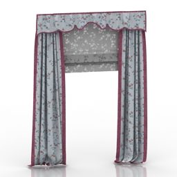 Classic Style Home Curtain Windows 3d model