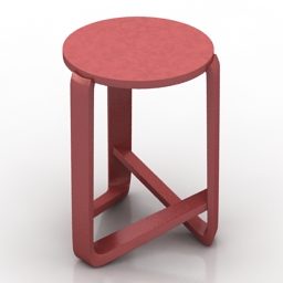 红漆椅子凳子平底船3d模型