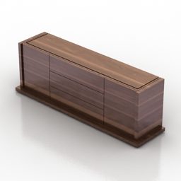 قفسه جانبی متریال چوبی مدل سه بعدی