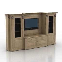 Wooden Rack Tv Stand 3d model