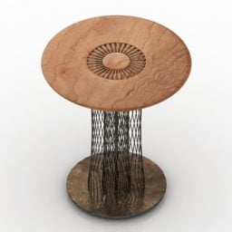Round Wood Table Vladi 3d model