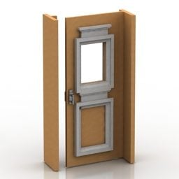 Klassiek deur geopend midden 3D-model