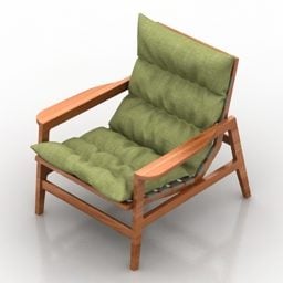 كرسي خشبي مفرد بذراعين ايبانيما نموذج ثلاثي الأبعاد