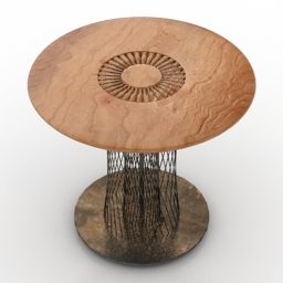 Wooden Round Coffee Table Occasional 3d model