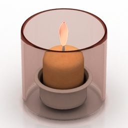 Group Of Candles Lowpoly 3d model