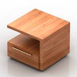 Modern Solid Wood Nightstand 3d model