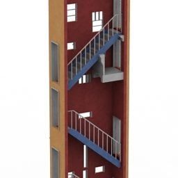 Τρισδιάστατο μοντέλο με θέα σε σκάλα σπιτιού