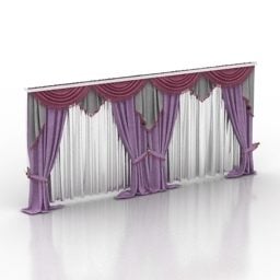 婚礼餐厅窗帘3d模型