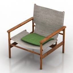 Single Wood Armchair Pollock 3d model
