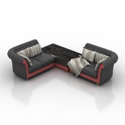 Sofa góc vải thiết kế Florence mẫu 3d
