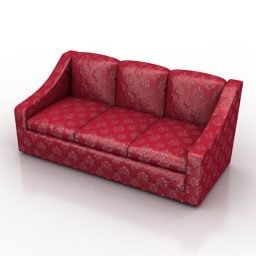 Sofa trzymiejscowa Elegancki design Model 3D