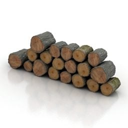 Garden Logs Stack 3d-model
