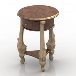Classic Round Stool Table 3d model