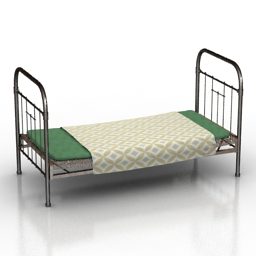 Retro Hospital Bed 3d model