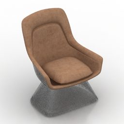 Leather Armchair Fixed Leg 3d model