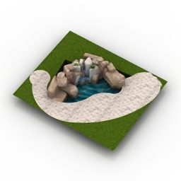 Krajina Pool Rock Dekorace 3D model