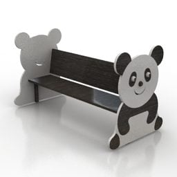 公园长椅熊猫腿形状3d模型