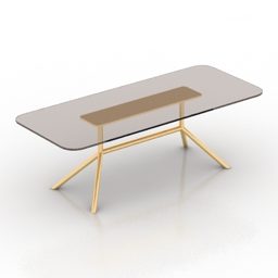 3д модель обеденного стеклянного стола Dentro Design