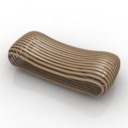 Panchina in legno del parco dal design contemporaneo modello 3d