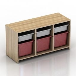 Ikea Rack Toys Boxes 3D-malli