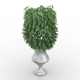 花瓶花树篱形状3d模型