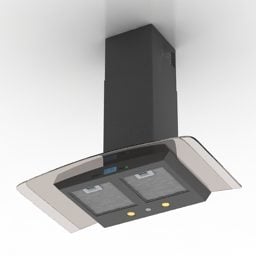Black Ceiling Vent Cooking Hood 3d model