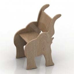 儿童扶手椅大象形状3d模型
