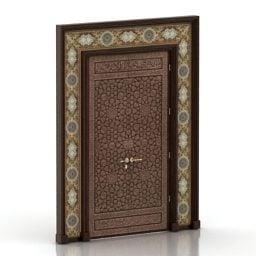아랍어 이슬람 문 장식 3d 모델