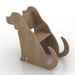 Children Armchair Dog Shape 3d model