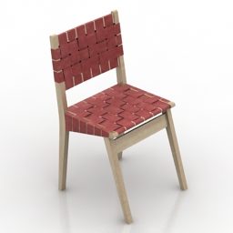 เก้าอี้ไม้ เฟอร์นิเจอร์เรียบง่าย โมเดล 3 มิติ