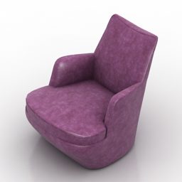 Wing Armchair Bensen Purple Fabric 3d model