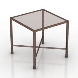 유리 사각 테이블 금속 프레임 3d 모델