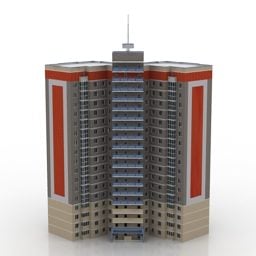3д модель многоэтажной жилой квартиры