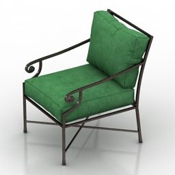 Fotel z kutą metalową ramą Model 3D