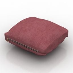 Almohada de tela roja modelo 3d