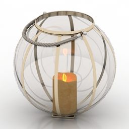 3D model svícnové lampy s kovovým krytem