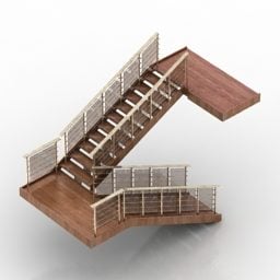 Home Wooden Staircase 3d model