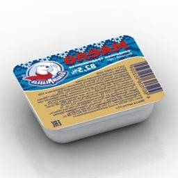Paquete de comida de mantequilla modelo 3d