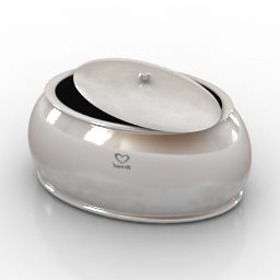 Model 3d Peralatan Dapur Dekorasi Vas Lingkaran
