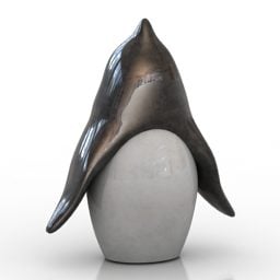 Model 3d Penguin Patung Taman
