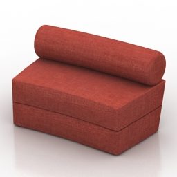 Red Sofa Day Decor 3d model