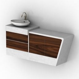 Besen Basuh Dengan Sink Stand model 3d