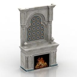 Fireplace Arabic Decoration 3d model